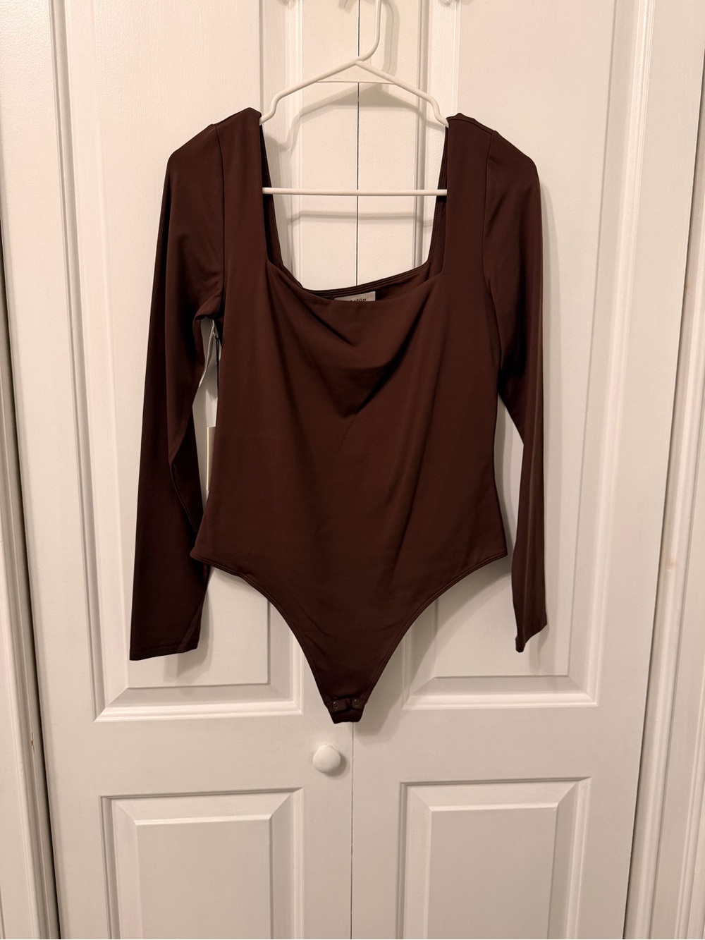 NEW Aritzia/Barbaton Long Sleeve Brown Bodysuit, size L